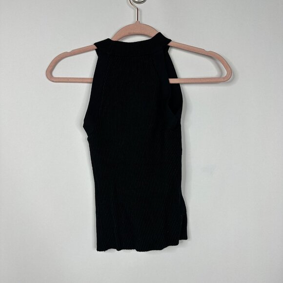 2/$24 Nine West Sleeveless Halter Knit Top Black Small #A0605 TRB3 - Picture 4 of 7